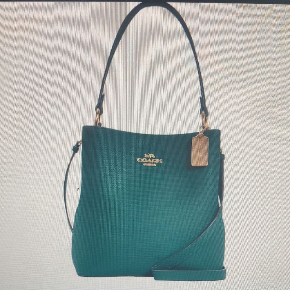 Coach Teal Leather Shoulder Bag